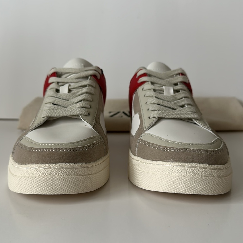 Zara Men's White and Red Casual Sneakers - Picture 7 of 17